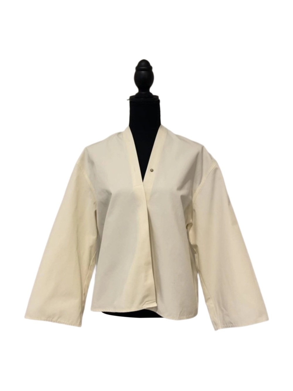 Toteme Cream V-Neck Snap-Front Blouse